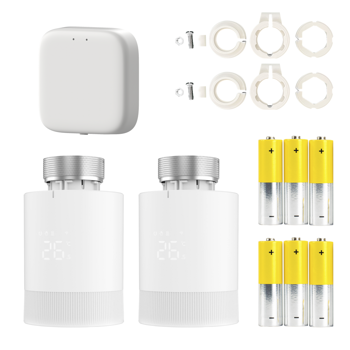 2x Smartes Thermostat WT-1 inkl. Gateway WT-2G – Heizungssteuerung mit Zigbee®