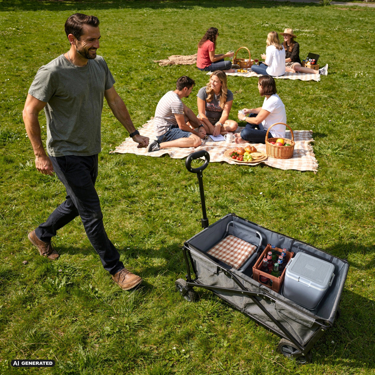 Faltbarer Bollerwagen 90L – robust, leicht & platzsparend